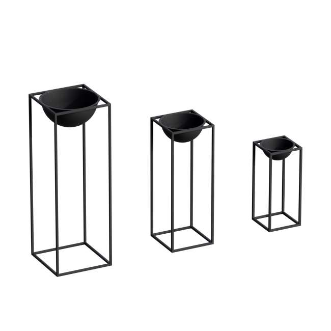 Priser på NORDVÄRK GED-019 blomsterstander - sort metal (sæt med 3)